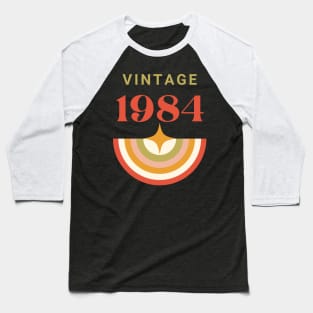 Vintage 1984  Retro Star and Rainbow Graphic Baseball T-Shirt